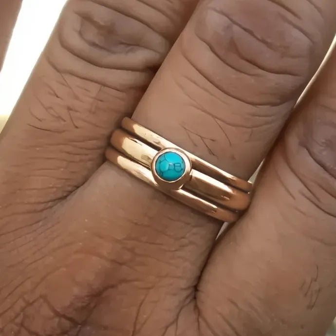 Bohemian Geometric Imitation Turquoise Women’s Zinc Alloy Party Ring Jewelry