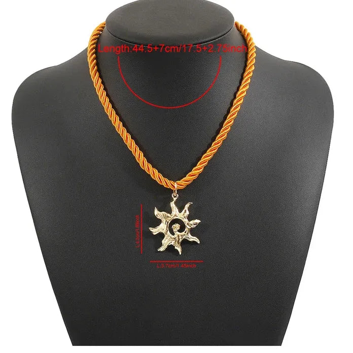 Bohemian Sunflower Starfish Pendant Necklace for Women Ocean Jewelry Gift