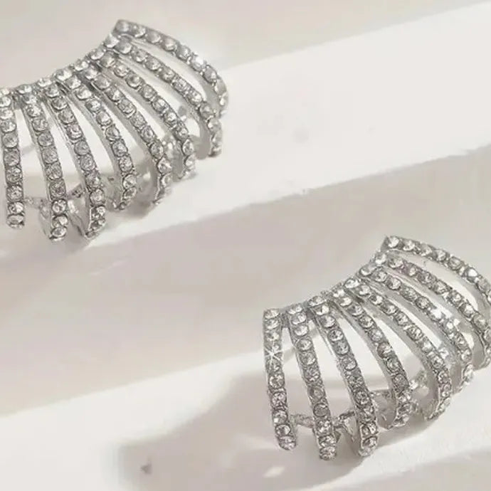 Fashionable Zinc Alloy Cross Arc Long Hanging Earrings for Women Christmas Gift