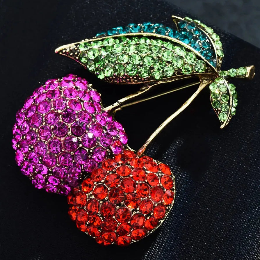 Classic Cherry Fruit Brooch for Men and Women Elegant Gift Accessory