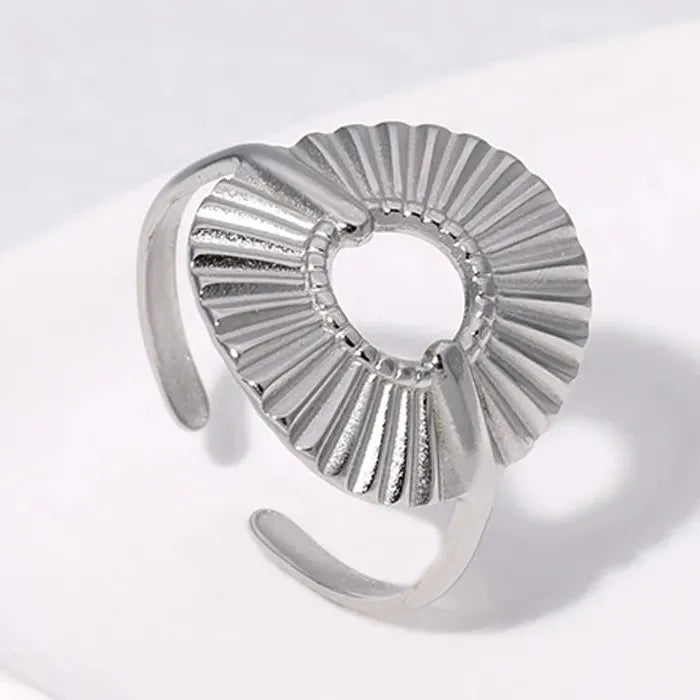 Geometric Oval Open Ring 316L Stainless Steel Punk Jewelry Gift for Men Women