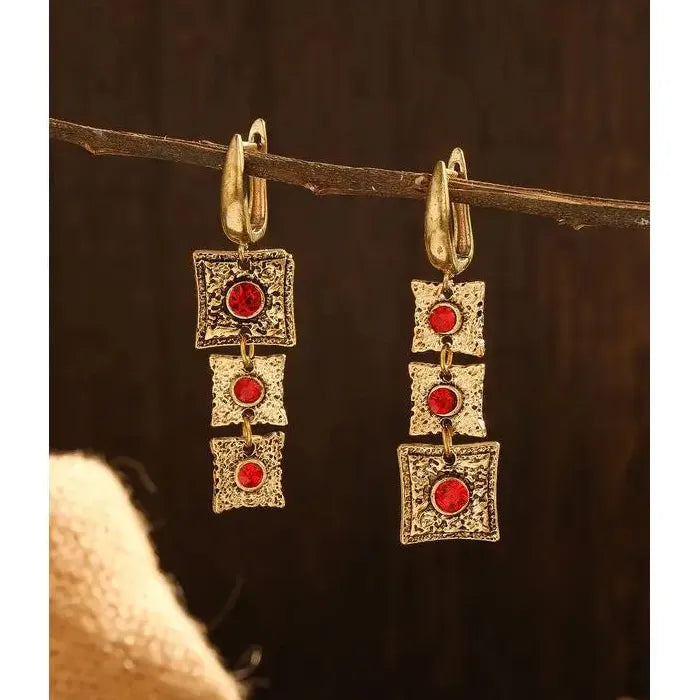 Vintage Bohemian Zinc Alloy Drop Earrings Personalized Metal Pendants Jewelry Gifts