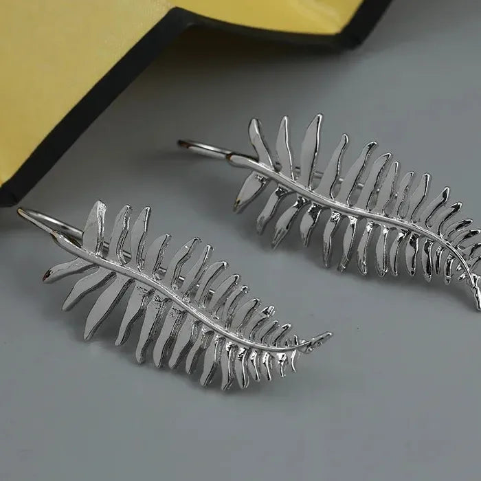 Vintage Persian Leaf Zinc Alloy Drop Earrings for Women Party Jewelry