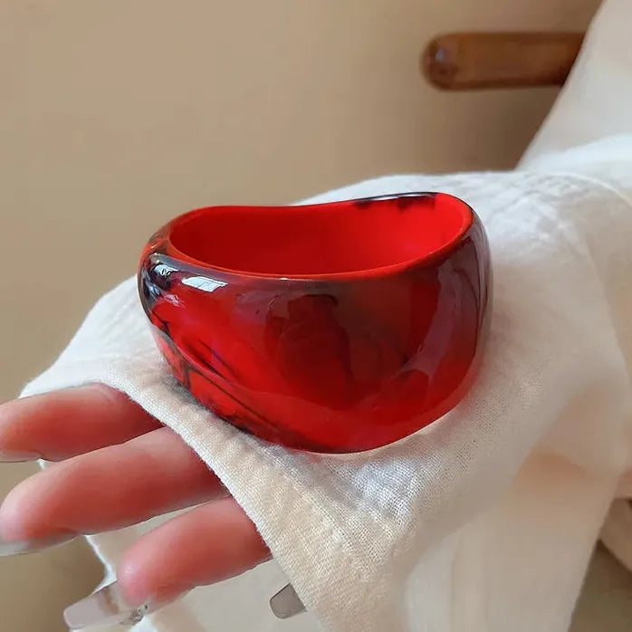 Acrylic Irregular Geometric Wide-Face Bangles for Women Fashion Jewelry Bracelet