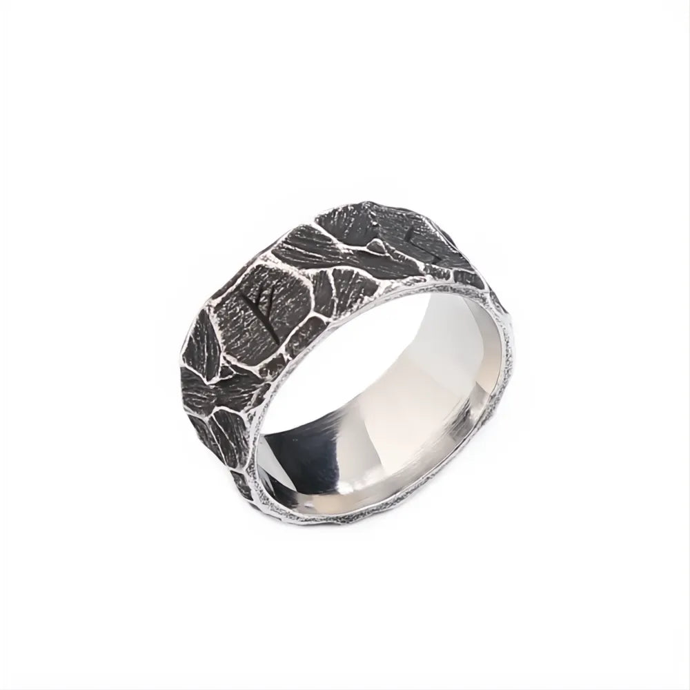 Vintage Nordic Viking Rune Stainless Steel Rings for Men Women Punk Biker Couple Jewelry Gift Amulet