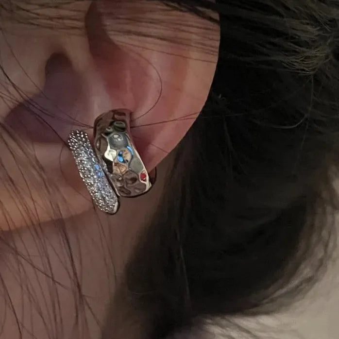 Geometric Double-Layer Ear Cuff No Piercing Clip Earrings for Women Stylish