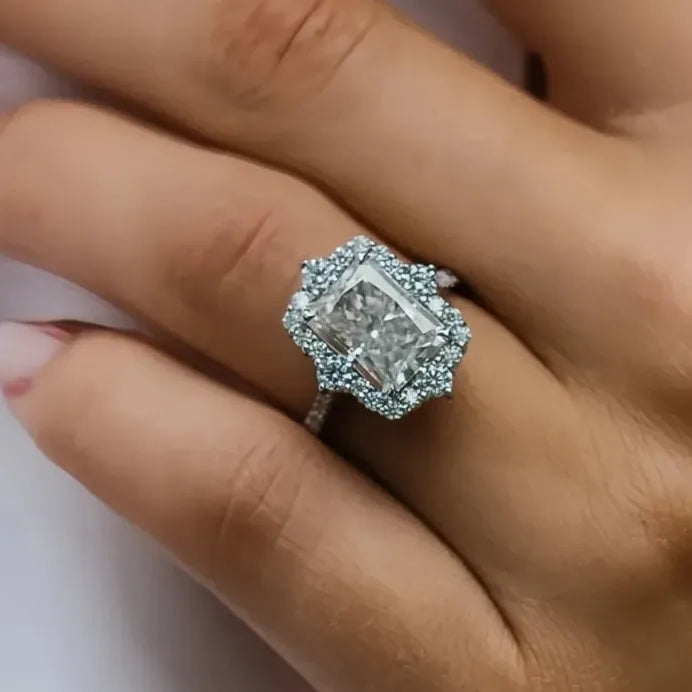 Elegant Luxury Bridal Wedding Band Cubic Zirconia Sparkling Ring