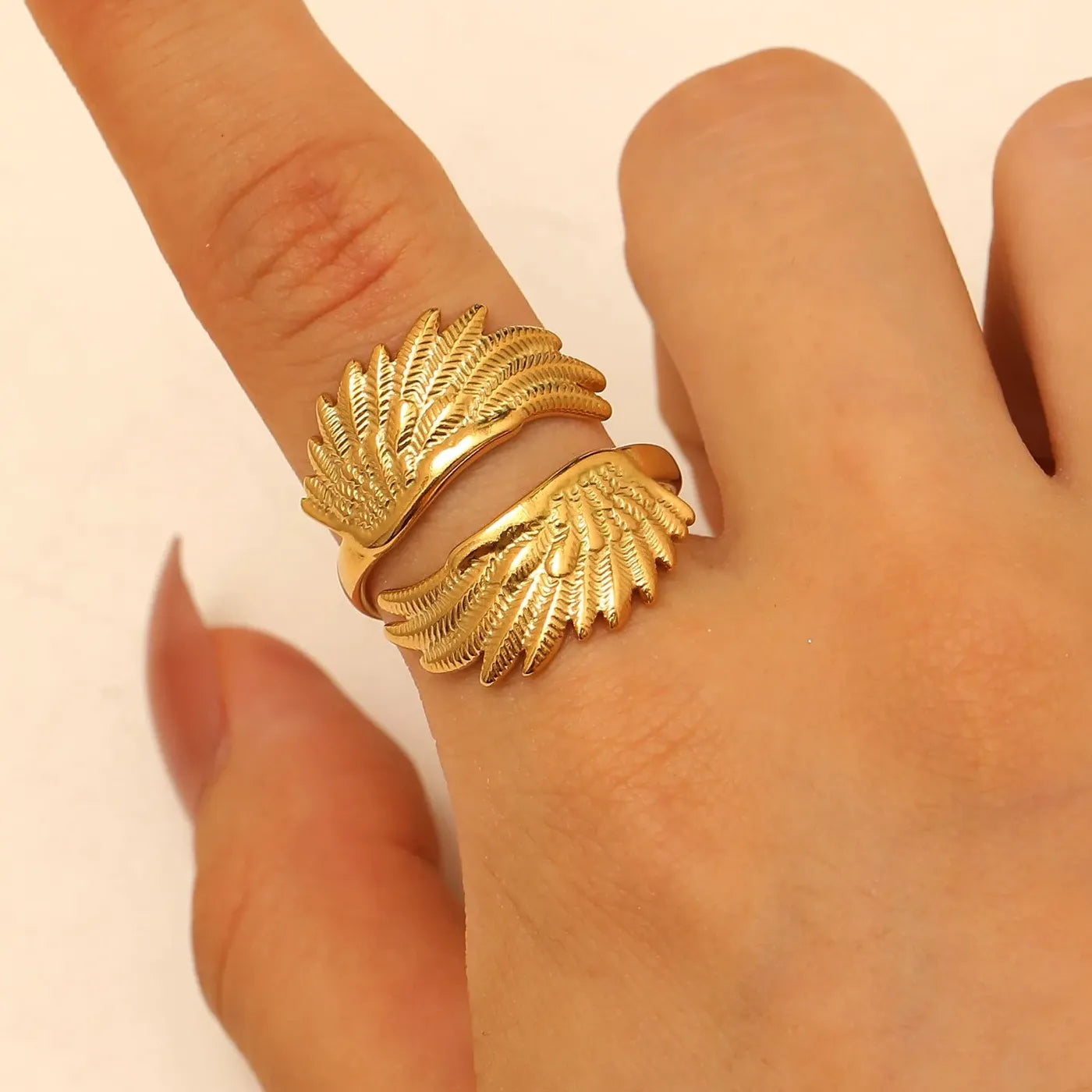Gold Stainless Steel Peace Dove Ring Women Vintage Bird Jewelry Gift
