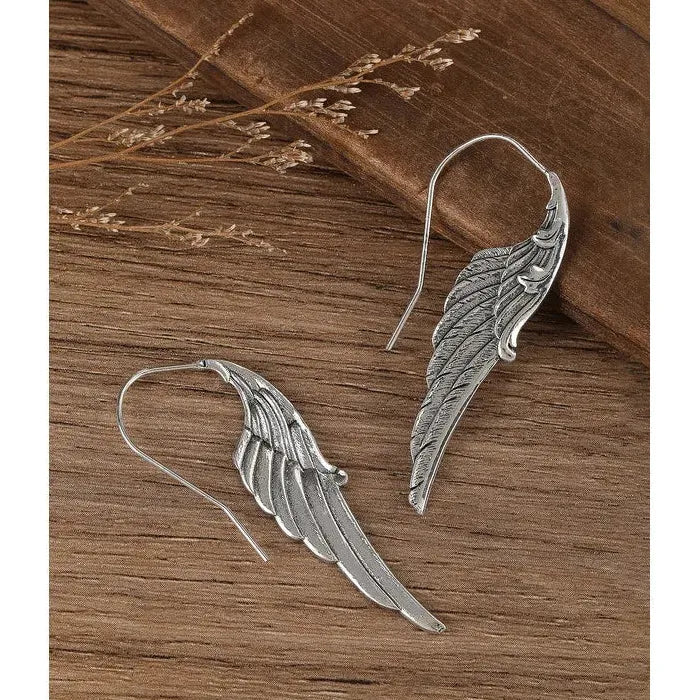 Vintage Angel Wings Feather Earrings Zinc Alloy Pendant Fashion Gift for Women