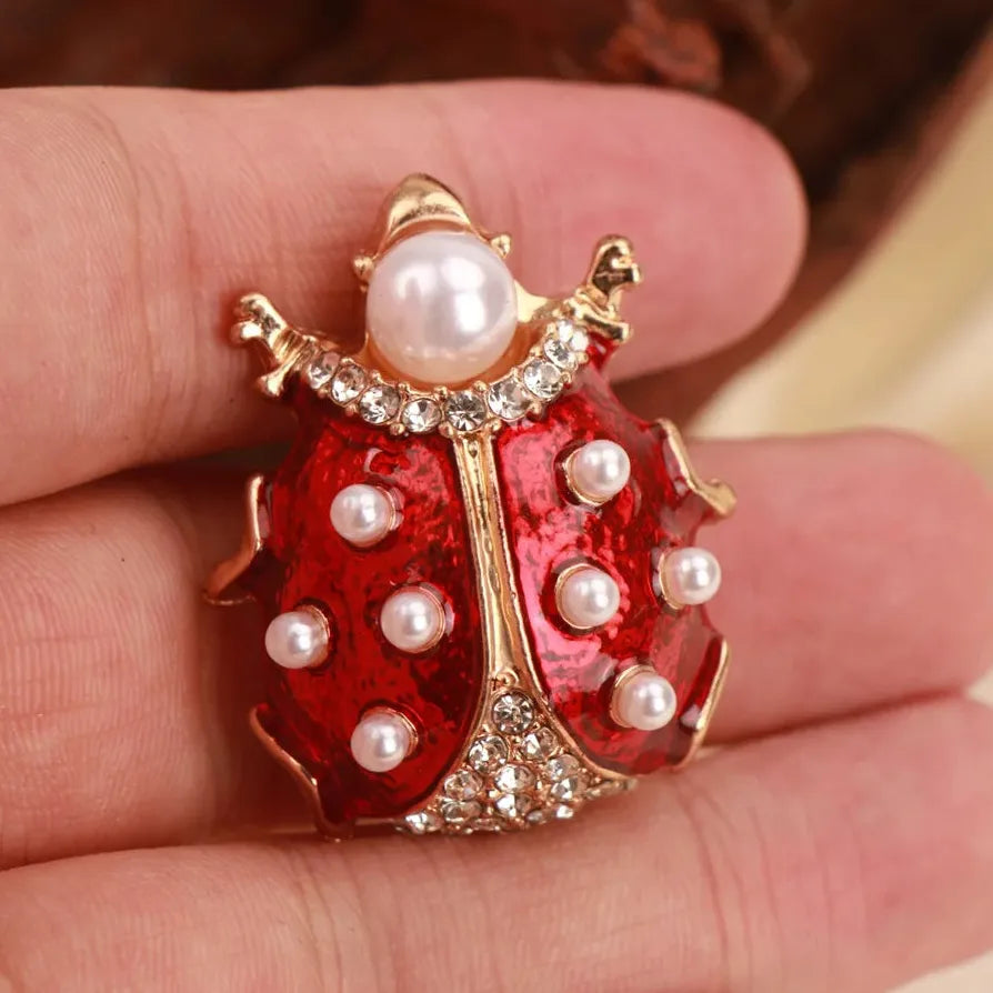 Classic Ladybug Beetle Brooch Insect Jewelry for Women and Men