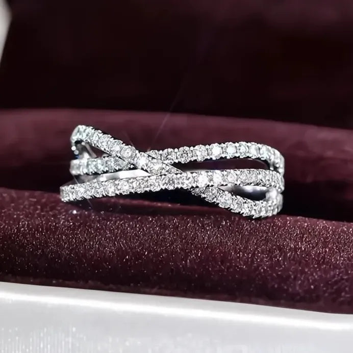 2023 Women's Geometric Cubic Zirconia Wedding Band Ring Jewelry