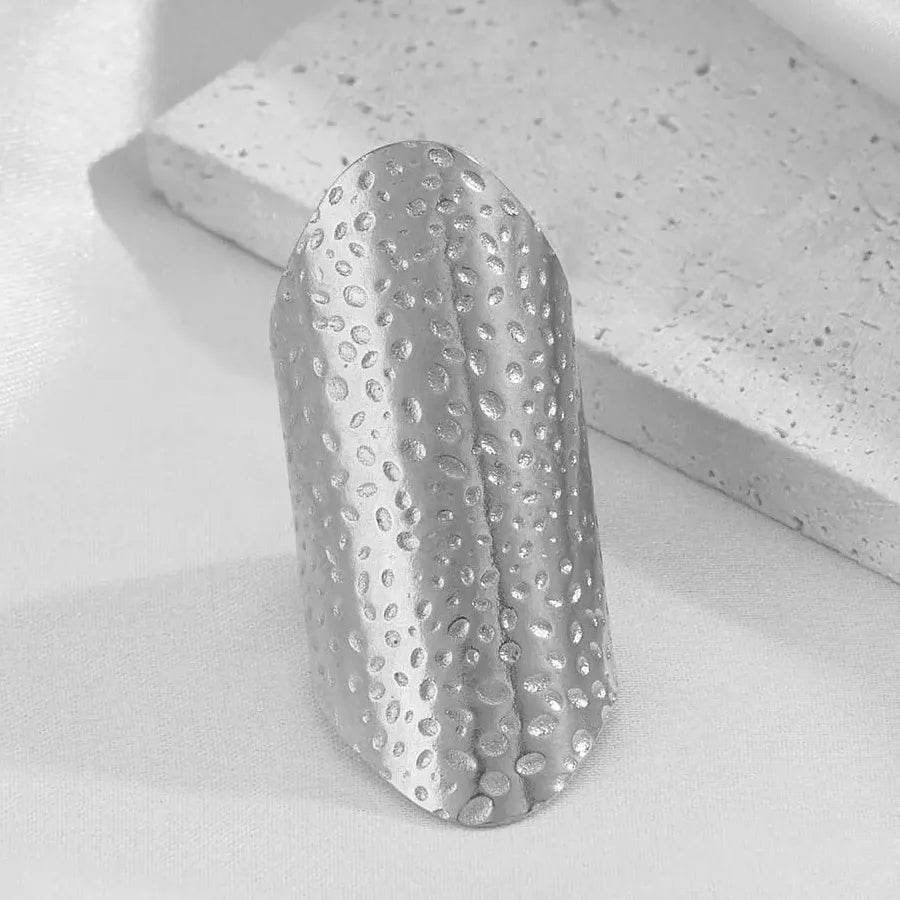 Stainless Steel Geometric Wide Cross Cocktail Ring for Women Men Fashion Jewelry