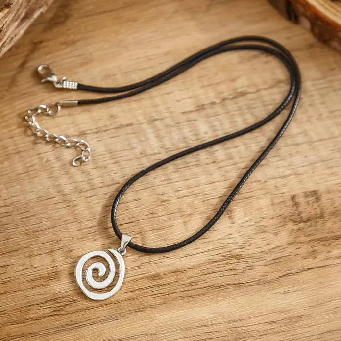 Vintage Spiral Vortex Pendant Necklace Women Punk Hip Hop Y2K Jewelry Gift