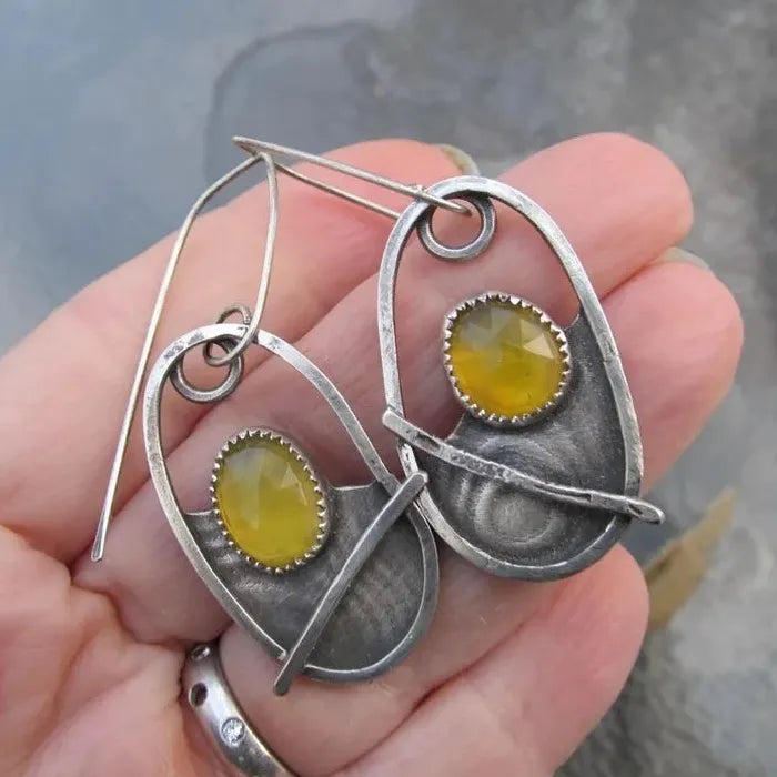 Retro Silver Minimalist Hollow Zinc Alloy Drop Earrings for Women & Teens