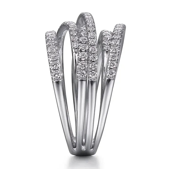 Brass Zirconia Pave Cross Wedding Band Luxury Fashion Ring Gift for Her