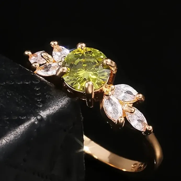 Elegant Women’s Geometric Cubic Zirconia Ring for Wedding & Party