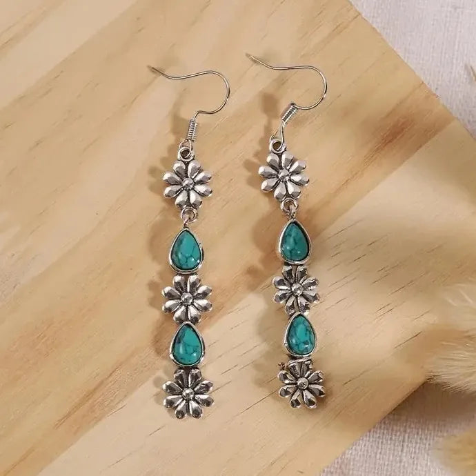 Cute Chrysanthemum Pendant Drop Earrings for Women Zinc Alloy Fashion Jewelry
