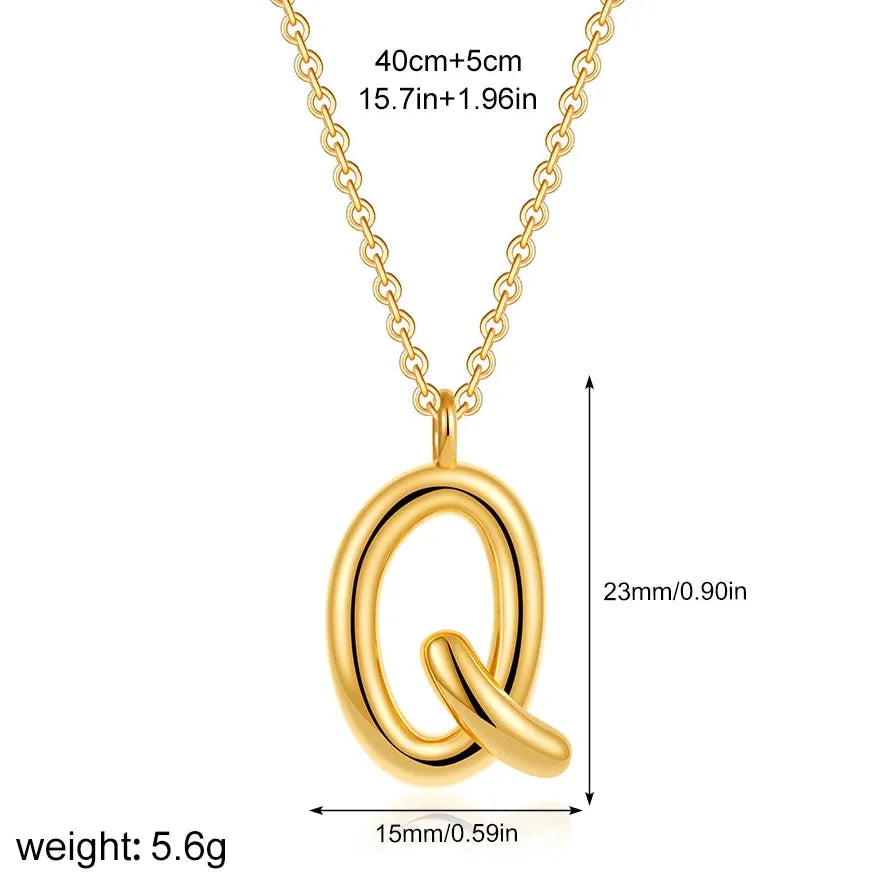 18K Gold Plated A-Z Initial Necklace Waterproof Alphabet Choker Jewelry Gift Women