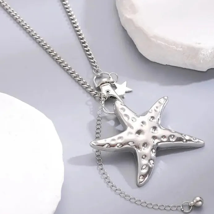 Bohemian Silver Starfish Waist Chain Belly Jewelry for Women Zinc Alloy
