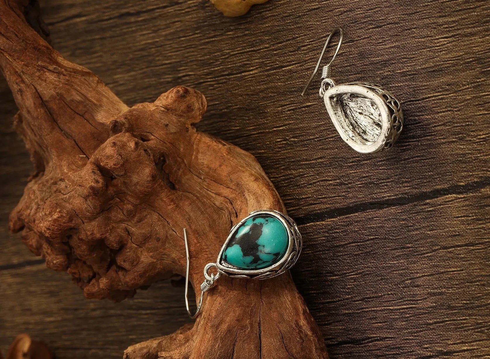 Vintage Waterdrop Stone Dangle Earrings for Women Silver Zinc Alloy Jewelry