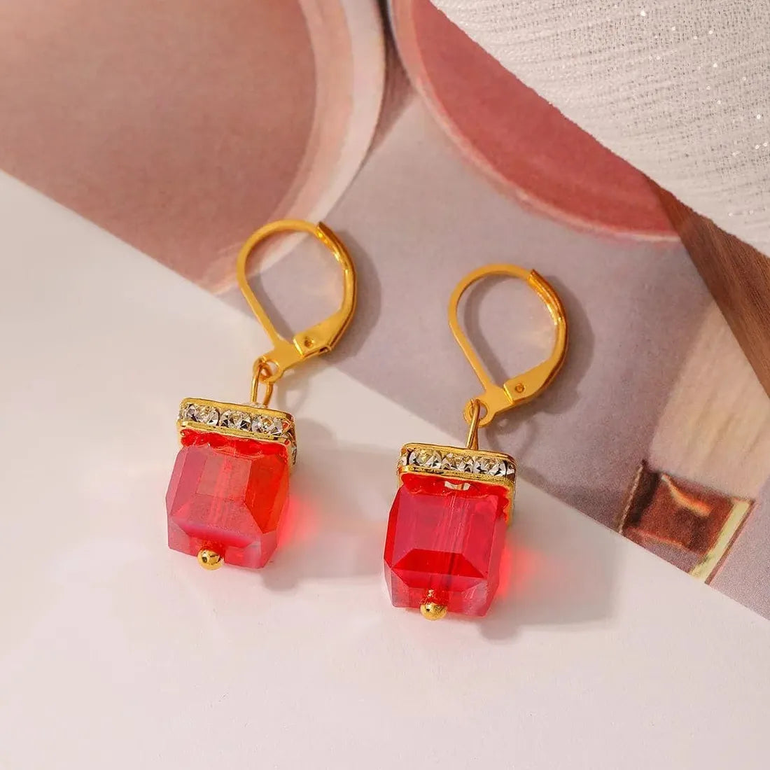 Silver Drop Earrings for Women Blue Pink White Purple Crystal Zircon Jewelry