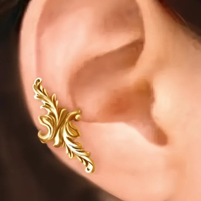 Carved Geometric Punk Clip Earrings for Women Vintage Silver Gold Copper Alloy Ear Clips