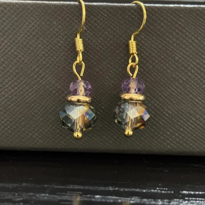 Colorful Crystal Handmade Pendant Drop Earrings for Women Gift