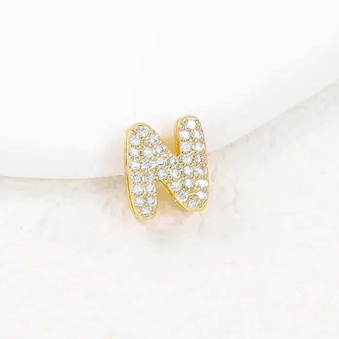 18K Gold Plated Zircon Initial Necklace Women Mini Alphabet Choker Gift