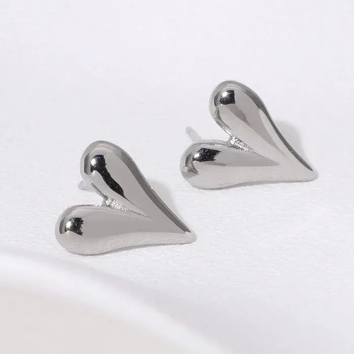 Gold Stainless Steel Heart Huggie Hoop Earrings Tarnish Resistant Jewelry for Women