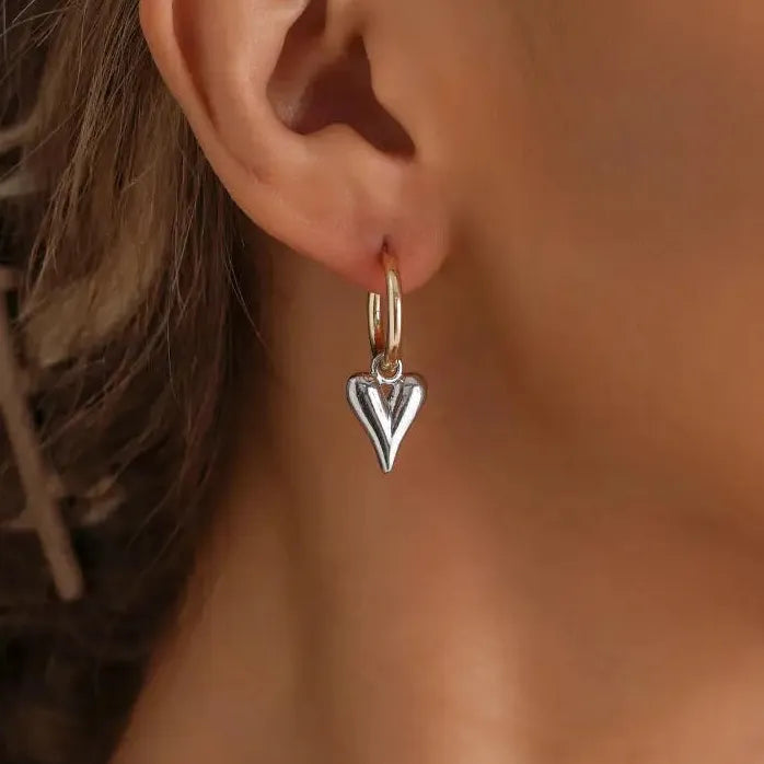 Asymmetry Heart-Shaped Pendant Earrings for Women Men Vintage Jewelry