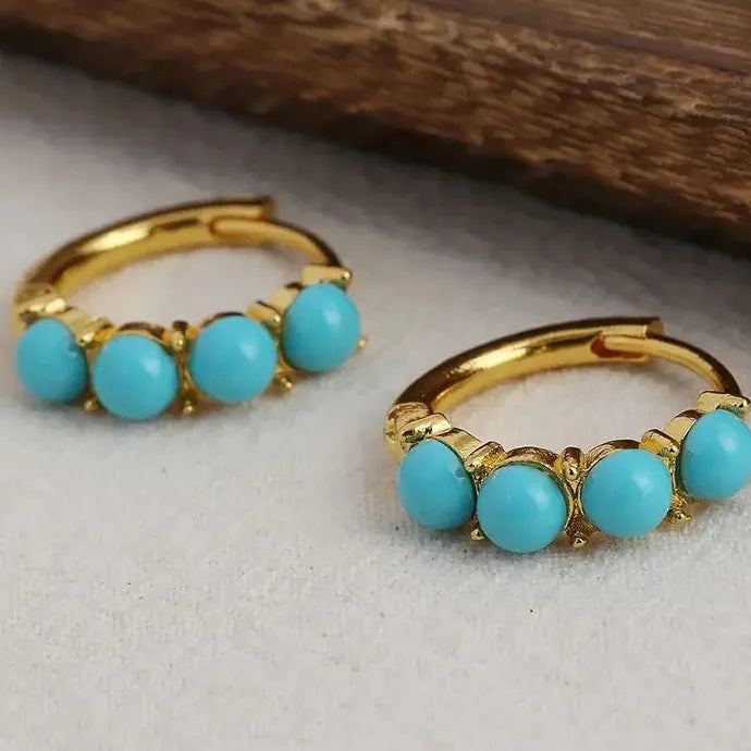Simple Exquisite Gold Hoop Earrings Zinc Alloy Jewelry for Women
