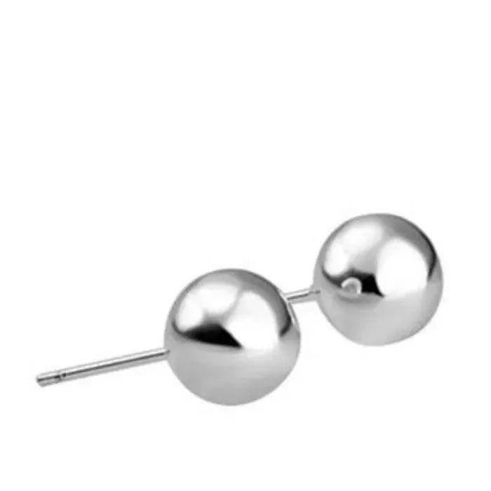 9mm Silver Metal Stud Earrings for Women Zinc Alloy Simple Cute Jewelry Charm