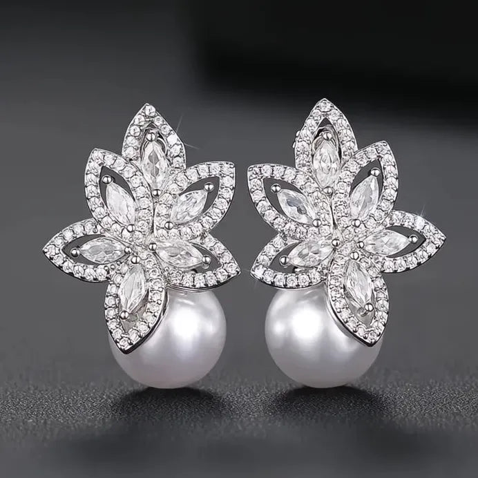 Elegant Dainty Imitation Pearl Drop Earrings for Women Copper Alloy Jewelry