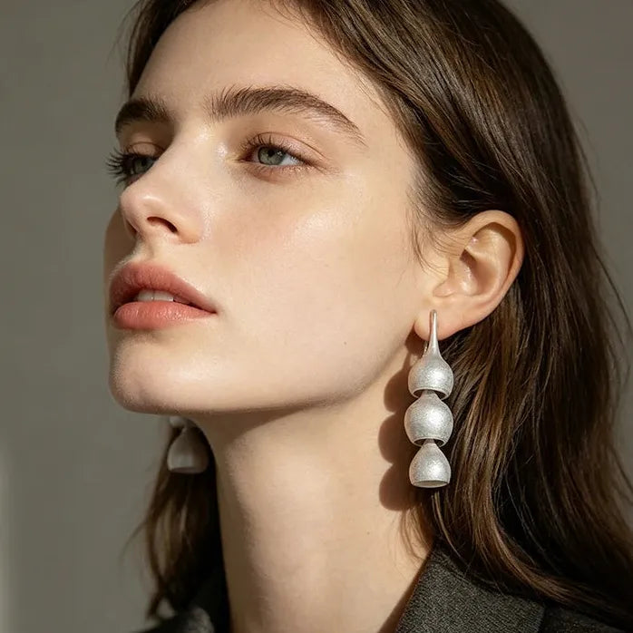 Copper Drop Earrings for Men Women Handmade Gourd Shape Jewelry Accessory
