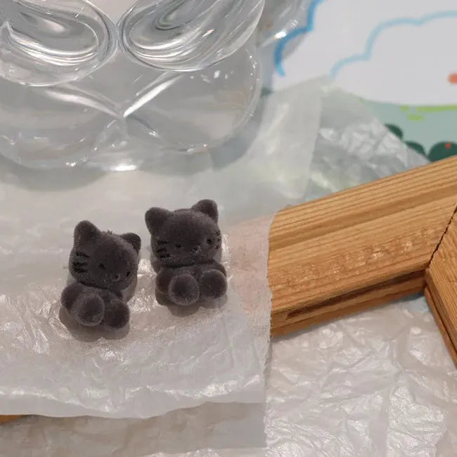 Resin Geometric Cat Stud Earrings Cute Japan Korea Cartoon Jewelry Gifts