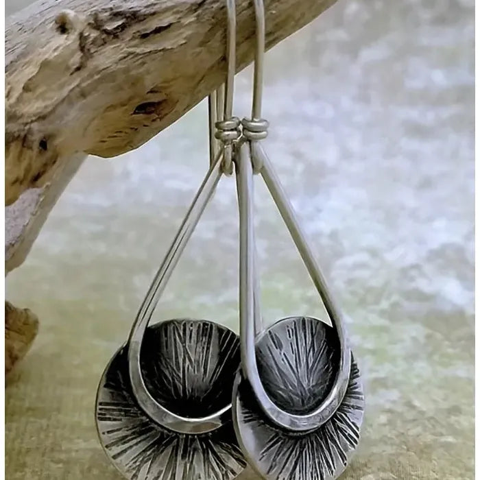Retro Geometric Fan Drop Earrings Zinc Alloy Ethnic Style Women's Jewelry