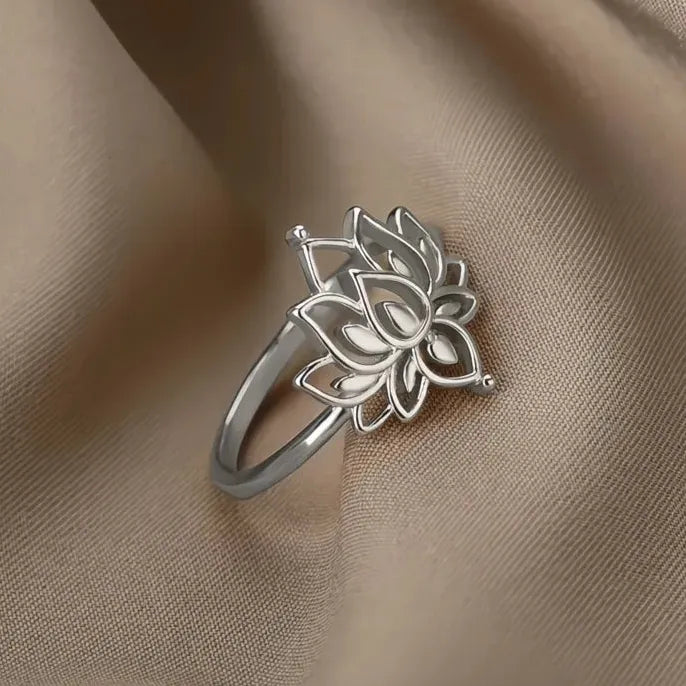 Romantic Lotus Flower Women’s Wedding Ring Brass Gold & Silver Color Jewelry