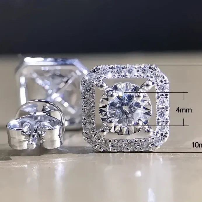 Elegant Women’s Geometric Cubic Zirconia Stud Earrings for Wedding Party