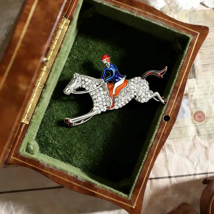 Classic Horse Rider Brooch Elegant Jewelry Gift for Men and Women