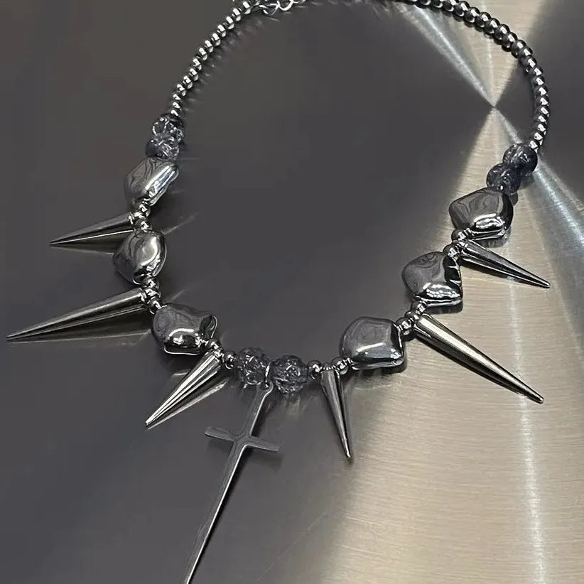 Punk Irregular Wave Chain Necklace Men Women Gothic Figaro Cuban Gift