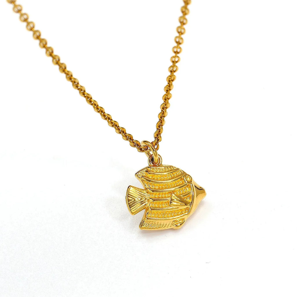 18k Gold Plated Stainless Steel Geometric Pendant Necklace for Women Stylish Gift