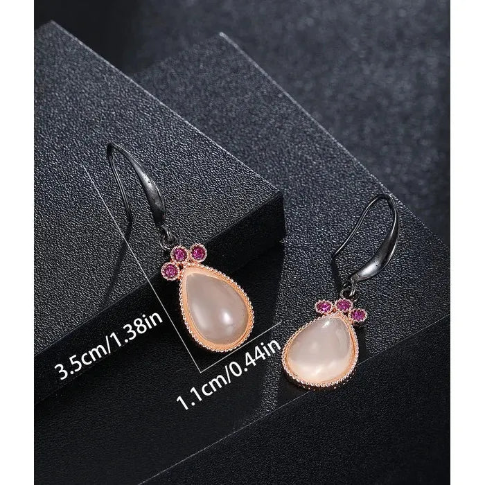 Bohemian Multi-Color Zinc Alloy Hook Pendant Earrings for Women Retro Ethnic