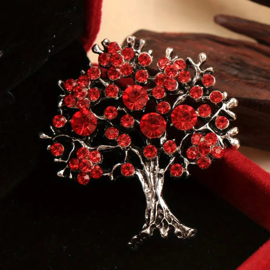 Vintage Classic Fortune Tree Brooch Pin Gift for Men & Women
