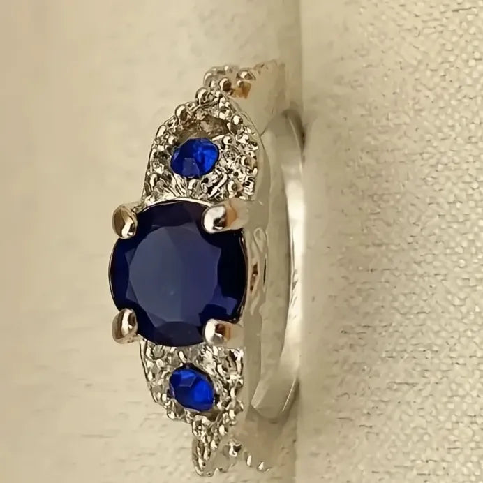 Dainty Blue Cubic Zirconia Wedding Rings Creative Fashion Jewelry