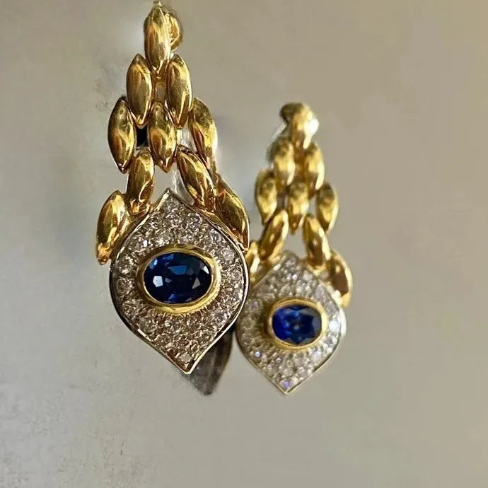 Golden Greek Eye Devil's Eye Pendant Drop Earrings Zinc Alloy Women's Jewelry