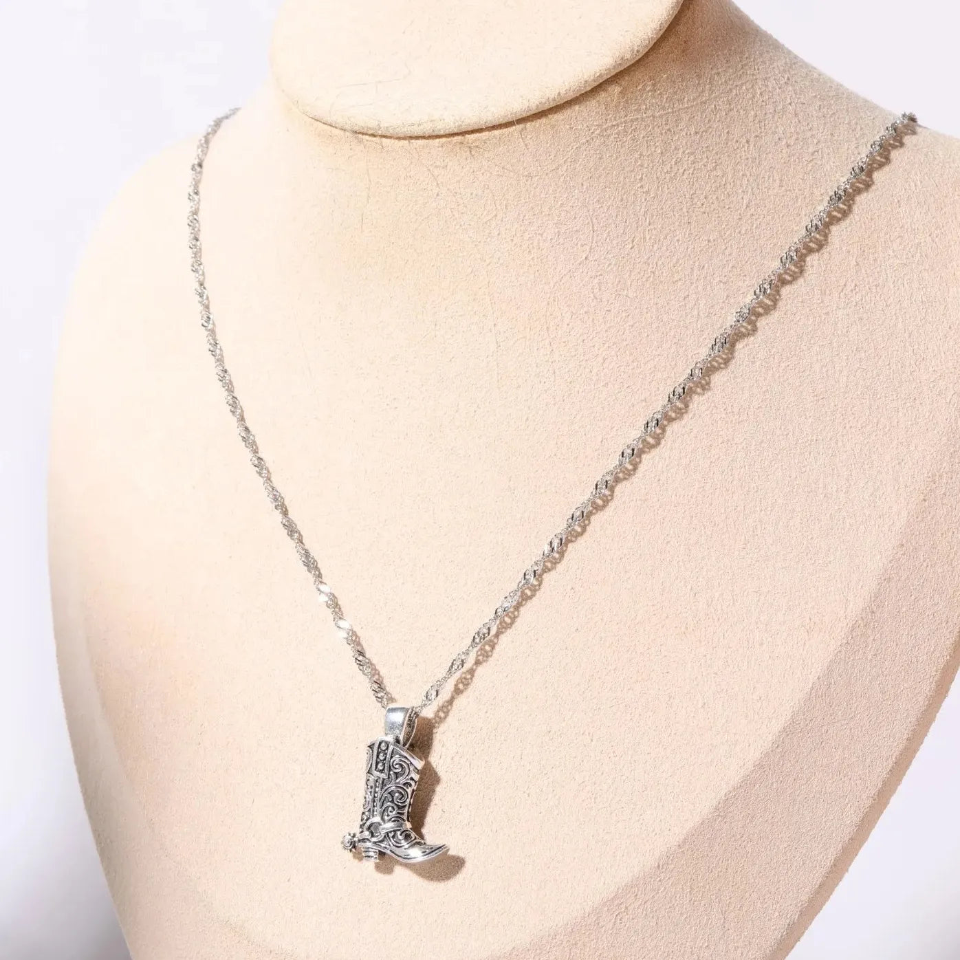 Geometric Copper Link Chain Necklace Retro Western Cowboy Jewelry