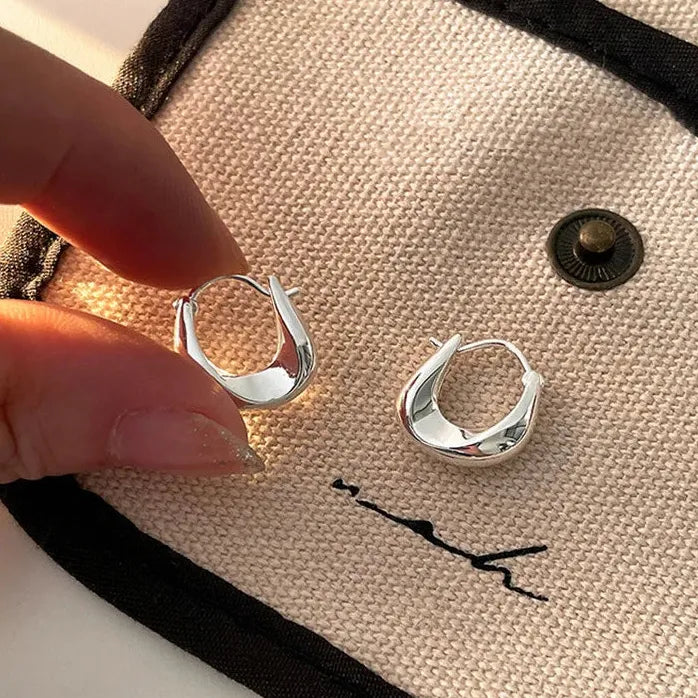 Geometric Hoop Earrings for Women Simple Fashion Gold Silver Huggies Jewelry