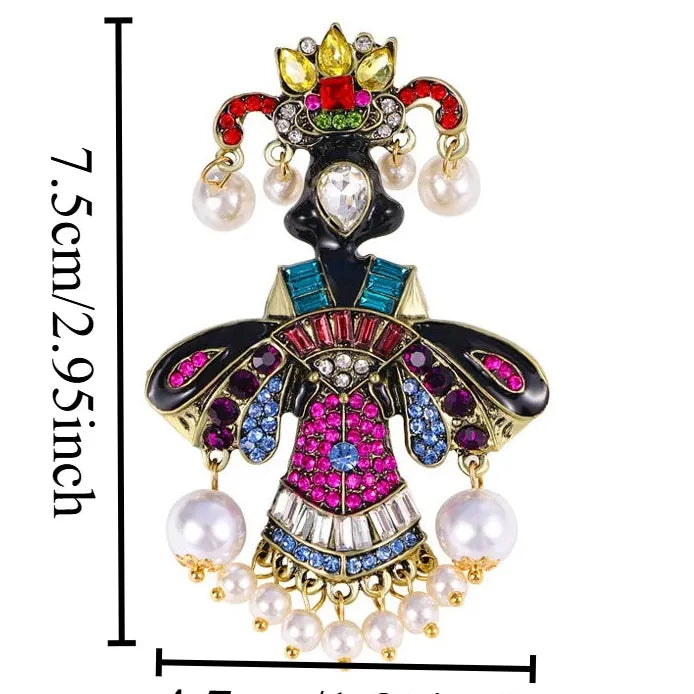Vintage Luxury Western Tassel Brooch Elegant Jewelry Gift for Men Women