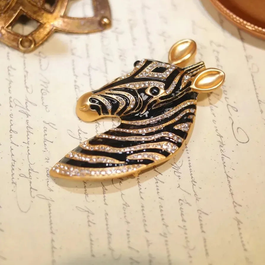 Vintage Horse Rhinestone Brooch Classic Jewelry Gift for Women