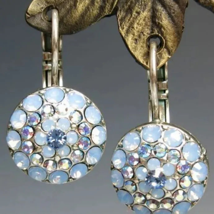 Silver Gold Geometric Rhinestone Imitation Pearl Turquoise Bead Drop Earrings for Women